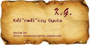 Körmöczy Gyula névjegykártya