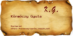 Körmöczy Gyula névjegykártya