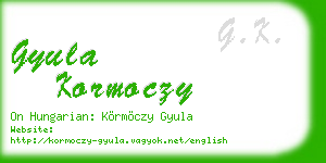 gyula kormoczy business card